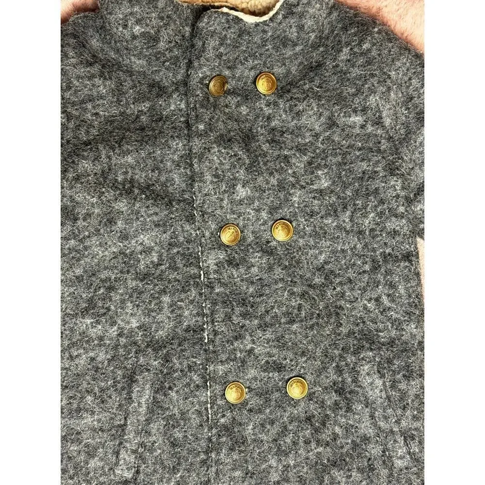 Mayoral Boys Winter Coat 24M Gray Sherpa Lined Hooded Jacket Toddler